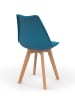 IDOMYA Factory 2-delige set: eetkamerstoelen "Nordia" blauw - (B)46 x (H)79,5 x (D)51 cm