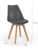 IDOMYA Factory 4-delige set: stoelen "Nordia" antraciet/lichtbruin - (B)51 x (H)79,5 x (D)46 cm