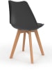 IDOMYA Factory 4-delige set: stoelen "Nordia" antraciet/lichtbruin - (B)51 x (H)79,5 x (D)46 cm