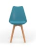 IDOMYA Factory 4-delige set: stoelen grijs/wit/lichtroze/blauw - (B)46 x (H)79,5 x (D)51 cm