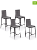 IDOMYA Factory 4er-Set: Barhocker "Jade" in Grau/ Schwarz - (B)46,5 x (H)100 x (T)43 cm