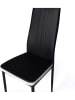 IDOMYA Factory 4-delige set: eetkamerstoelen "Jodie" zwart/wit - (B)41,5 x (H)96 x (D)39 cm