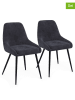 IDOMYA Factory 2er-Set: Esszimmerstühle "Olivia" in Anthrazit - (B)47,5 x (H)79 x (T)54 cm