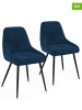 IDOMYA Factory 2er-Set: Esszimmerstühle "Olivia" in Blau - (B)47,5 x (H)79 x (T)54 cm