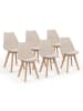 IDOMYA Factory 6-delige set: eetkamerstoelen "Nordia" beige - (B)46 x (H)79,5 x (D)51 cm