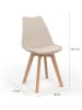 IDOMYA Factory 6-delige set: eetkamerstoelen "Nordia" beige - (B)46 x (H)79,5 x (D)51 cm