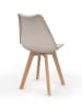 IDOMYA Factory 6-delige set: eetkamerstoelen "Nordia" beige - (B)46 x (H)79,5 x (D)51 cm