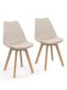 IDOMYA Factory 2-delige set: eetkamerstoelen "Nordia" beige - (B)46 x (H)79,5 x (D)51 cm