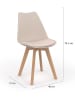 IDOMYA Factory 4-delige set: stoelen "Nordia" crème/lichtbruin - (B)51 x (H)79,5 x (D)46 cm