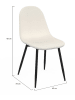 IDOMYA Factory Krzesła (4 szt.) "Sofia" w kolorze biało-czarnym do jadalni - 54 x 86 x 43 cm