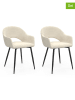 IDOMYA Factory 2-delige set: eetkamerstoelen "Rebecca" crème - (B)52 x (H)75 x (D)56 cm