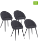 IDOMYA Factory Krzesła (4 szt.) "Dory" w kolorze antracytowo-czarnym - 52 x 77 x 54 cm