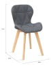 IDOMYA Factory 4er-Set: Esszimmerstühle "Gladys" in Grau/ Hellbraun - (B)50 x (H)79 x (T)46 cm