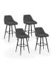 IDOMYA Factory 4er-Set: Barhocker "Olivia" in Grau/ Schwarz - (B)44 x (H)92 x (T)46 cm