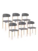 IDOMYA Factory 6er-Set: Esszimmerstühle "Callisto" in Grau - (B)48 x (H)80 x (T)47 cm