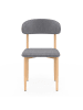IDOMYA Factory 6-delige set: eetkamerstoelen "Callisto" grijs - (B)48 x (H)80 x (D)47 cm