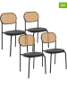 IDOMYA Factory 4er-Set: Stühle "Clarisse" in Schwarz/ Hellbraun - (B)49 x (H)80 x (T)46 cm