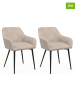 IDOMYA Factory 2-delige set: stoelen "Ariana" lichtbruin/grijs - (B)51 x (H)76 x (D)56 cm