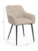 IDOMYA Factory 2-delige set: stoelen "Ariana" lichtbruin/grijs - (B)51 x (H)76 x (D)56 cm