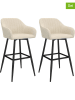 IDOMYA Factory 2er-Set: Barhocker "Ariana" in Creme/ Schwarz - (B)46 x (H)93 x (T)47 cm