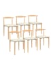 IDOMYA Factory 6-delige set: stoelen "Adam" wit/lichtbruin - (B)50 x (H)74 x (D)48 cm