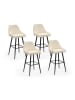 IDOMYA Factory 4er-Set: Barhocker "Olivia" in Creme/ Schwarz - (B)44 x (H)92 x (T)46 cm