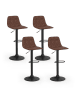 IDOMYA Factory 4er-Set: Barhocker "Edison" in Braun/ Schwarz - (B)42 x (H)104 x (T)39 cm