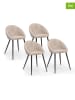 IDOMYA Factory 4er-Set: Esszimmerstühle "Dory" in Creme/ Schwarz - (B)52 x (H)77 x (T)54 cm