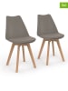 IDOMYA Factory 2er-Set: Stühle "Nordia" in Beige/ Hellbraun - (B)51 x (H)79,5 x (T)46 cm