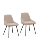 IDOMYA Factory 2er-Set: Esszimmerstühle "Ornella" in Beige - (B)47,5 x (H)79 x (T)54 cm