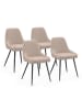 IDOMYA Factory 4-delige set: eetkamerstoelen "Ornella" beige - (B)47,5 x (H)79 x (D)54 cm