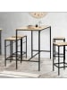 IDOMYA Factory 5tlg.Set: Esszimmertisch mit Barhockern "Memphis" in Hellbraun/ Schwarz