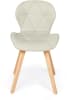 IDOMYA Factory 4-delige set: stoelen "Gatsby" crème/lichtbruin - (B)48 x (H)79 x (D)50 cm