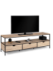 IDOMYA Essentials TV-meubel "Memphis" lichtbruin/zwart - (B)160 x (H)50 x (D)40 cm