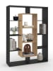 IDOMYA Essentials Boekenkast "Paulette" lichtbruin/zwart - (B)90 x (H)143 x (D)30 cm
