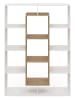 IDOMYA Essentials Bücherregal "Paulette" in Weiß/ Hellbraun - (B)90 x (H)143 x (T)30 cm