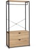 IDOMYA Essentials Garderoba "Memphis" w kolorze jasnobrązowo-czarnym - 80 x 167 x 40 cm