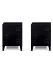 IDOMYA Essentials Stoliki nocne (2 szt.) w kolorze czarnym - 40 x 53 x 30 cm