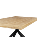 IDOMYA Factory Eetkamertafel "Brixton" lichtbruin/zwart - (B)160 x (H)75 x (D)90 cm