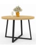 IDOMYA Factory Eettafel ''Sana'' beige/zwart - (H)75 x Ø 110 cm