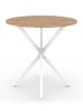 IDOMYA Factory Esszimmertisch "Soline" in Hellbraun/ Weiß - (H)75 x Ø 80 cm