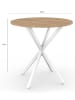 IDOMYA Factory Stół "Soline" w kolorze jasnobrązowo-białym do jadalni - wys. 75 x Ø 80 cm