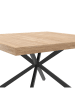 IDOMYA Factory Esszimmertisch "Soline" in Hellbraun/ Schwarz - (B)120 x (H)75 x (T)120 cm