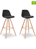 IDOMYA Factory 2er-Set: Barhocker "Oslo" in Schwarz - (B)38,5 x (H)93 x (T)38,5 cm
