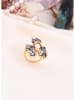L'Atelier de Gaia Vergulde ring met edelstenen en parels