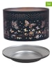 Woodbridge 2-delige set: kaarsscherm met dienblad "Butterfly" zwart - Ø 15 cm