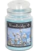 Woodbridge Duftkerze "Cotton Blossom" in Hellblau - 565 g