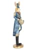 Clayre & Eef Decofiguur "Konijntje" blauw/goudkleurig - (B)5 x (H)18 x (D)5 cm