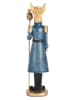 Clayre & Eef Decofiguur "Konijntje" blauw/goudkleurig - (B)5 x (H)18 x (D)5 cm