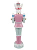 Clayre & Eef Dekofigur "Kaninchen" in Rosa/ Türkis - (B)9 x (H)25 x (T)8 cm